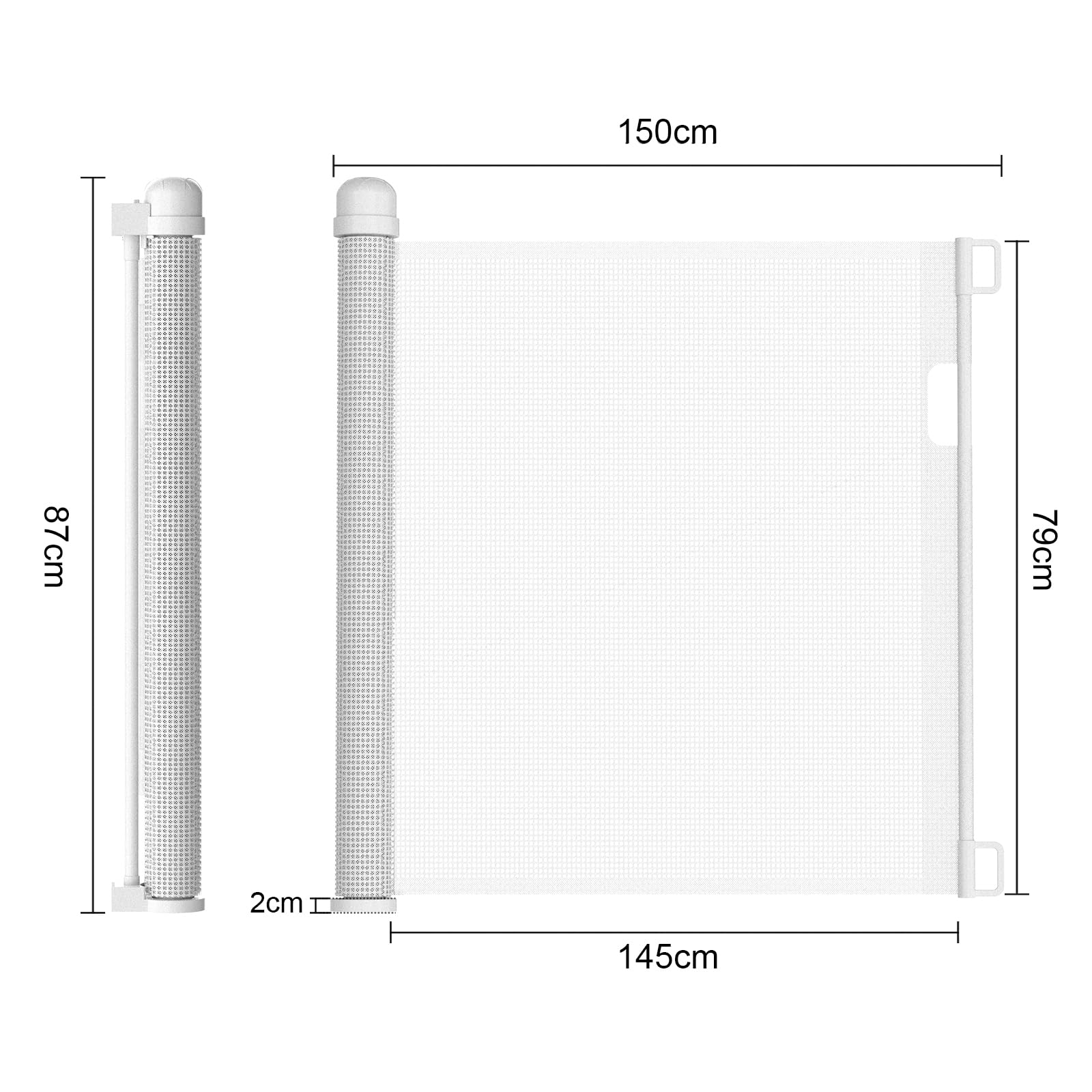 UISEBRT Cancelletto estensibile per scale 0-150cm, Cancelletto per Bambini e Animali Estensibile, cancelletto sicurezza bambini per interni ed esterni, Bianco