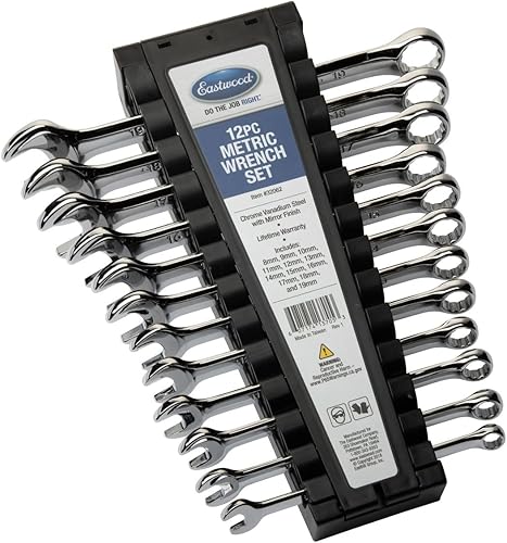 Eastwood Juego de llaves de extremo abierto de 12 piezas métricas de 12 puntos