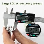 Digital Caliper 0-6" 150mm Measuring Tool with Metal Ruler, Micrometer Caliper with Auto-Off Feature, Interchangeable Between inches and millimeters for DIY/Household and 3D Printing, Black