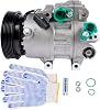 Compresor de A/C de Repuesto para Hyundai Santa Fe Veracruz 2007-12 Kia Sorento | con Embrague, 6 Canales, 977012B300 977012B350 3