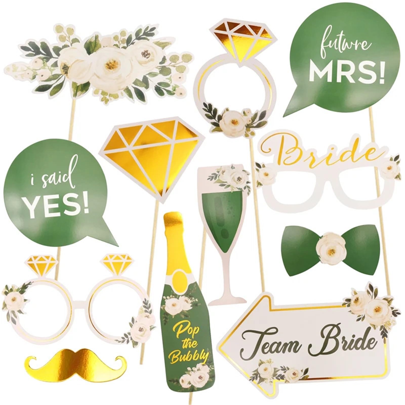 Team Bride to Be Photo Booth Props - 1 Bag of Fun Paper Masks for Bachelorette and Bridal Shower Celebrations