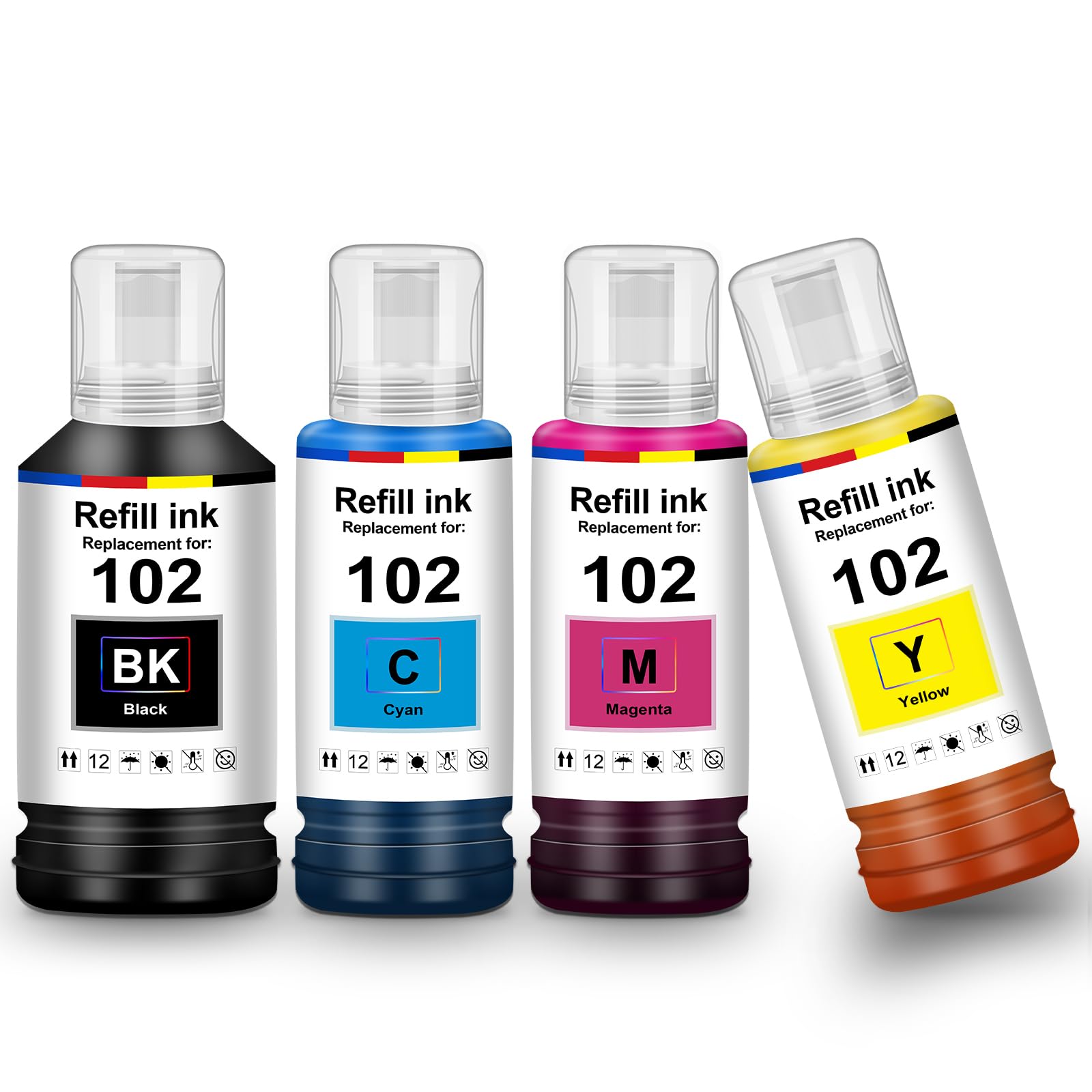 UniPlus Tinte ET-2850 ET-4850 ET-3950 ET-3850 ET-2856 Druckerpatronen Kompatibel für Epson E102 Multipack Refill Kompatibel für Epson Ecotank ET-4950 ET-4856 ET-2750 ET-3956 ET-4956 ET-15000 4700
