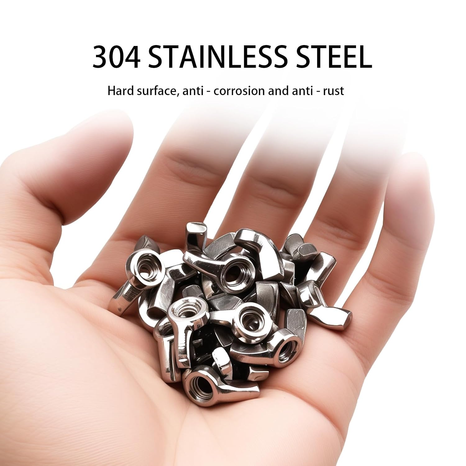 M4 Wing Nuts 304 Stainless Steel Hand Twist Tighten Ear Wing Nut Fasteners Parts 20 Pcs (M4 x 0.7)