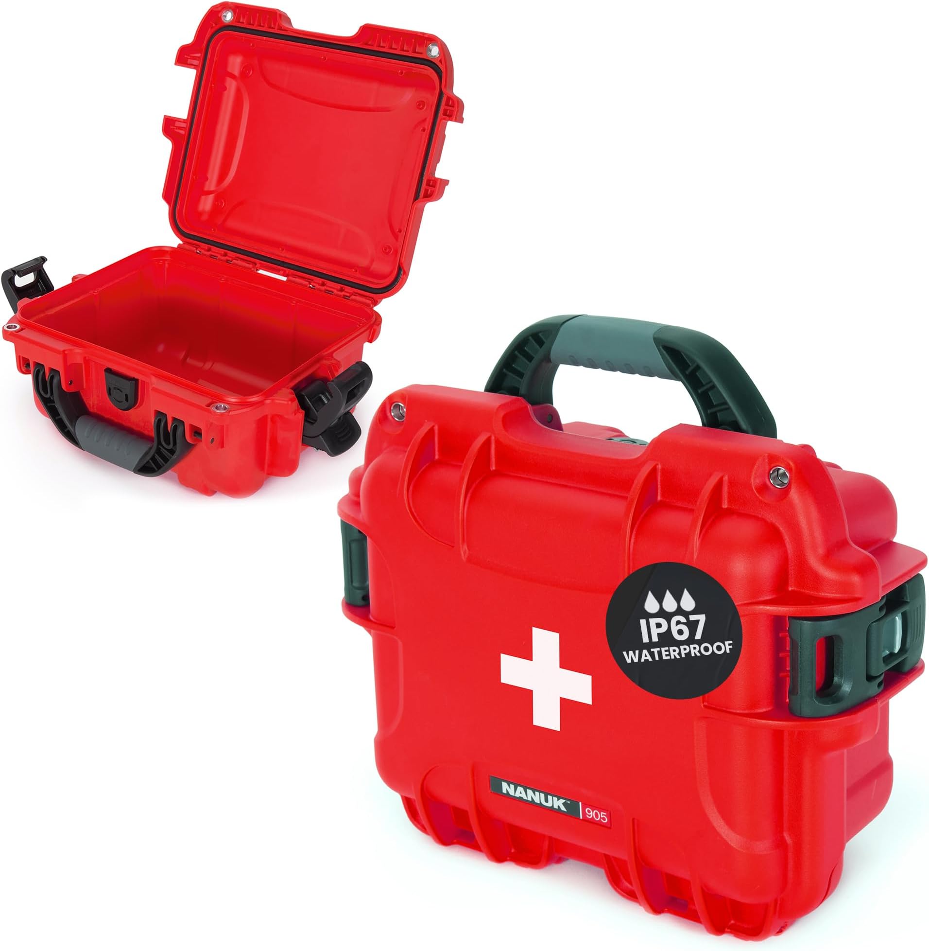 905 Waterproof First Aid Prepper Survival Gear Dust And Impact Resistant Case - Empty - Red, 905-Fsa9