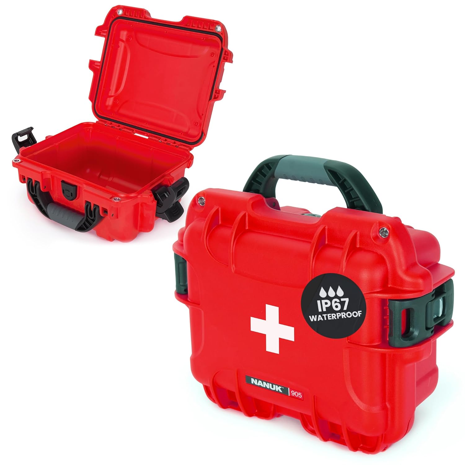 NANUK 905 Waterproof First Aid Case Empty Durable Medical First Aid Organizer Case IP67-Rated Dustproof Impact-Resistant and Floats