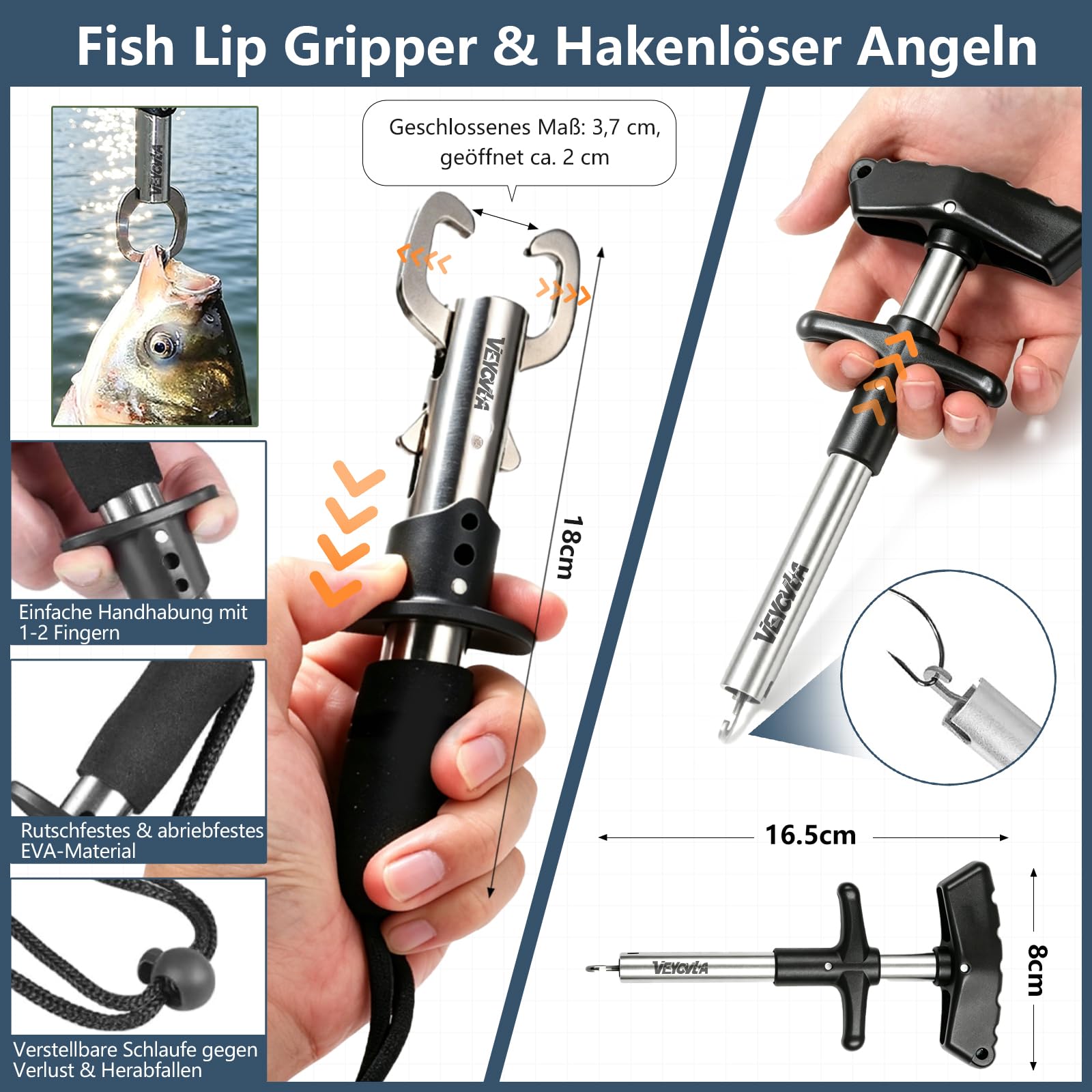 376 Stück Angelzubehör Set,Angelkoffer mit Zubehör- Fischtöter Angelzange Hakenlöser Angelzubehör,Zander,Barsch&ForellenKöder, Angelblei, Haken, Angler Geschenk für Anfänger