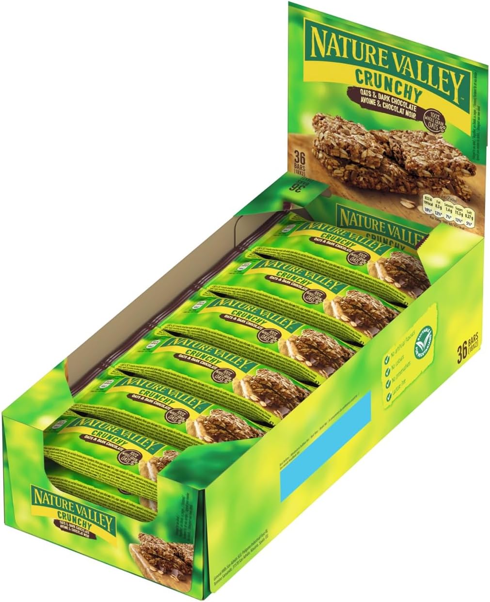 Crunchy Oats and Chocolate Cereal Bars, 18 x 42 g