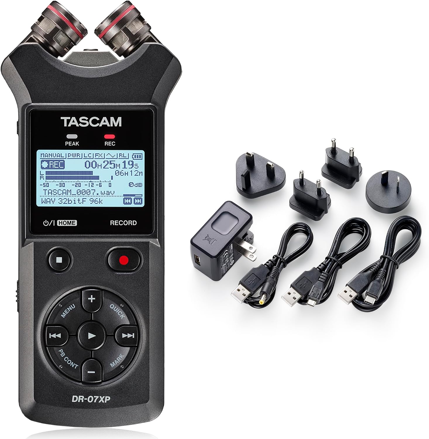 TASCAM DR-07XP and PS-P520U Power Adapter Bundle