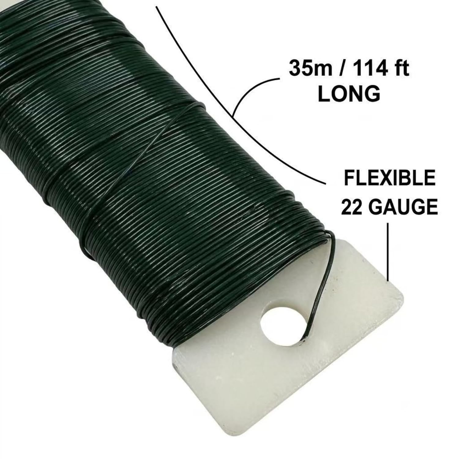 3 Pack 22 Gauge Floral Wire 115 Feet Green Black Flexible Paddle Wire for Crafts, Christmas Wreaths Tree