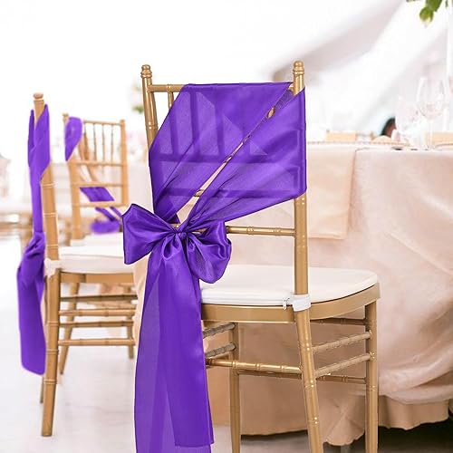 Vista 37 de 72 fundas universales para sillas de satén rojo, con lazos para silla, reutilizables, suministros para Navidad, bodas, recepciones, eventos