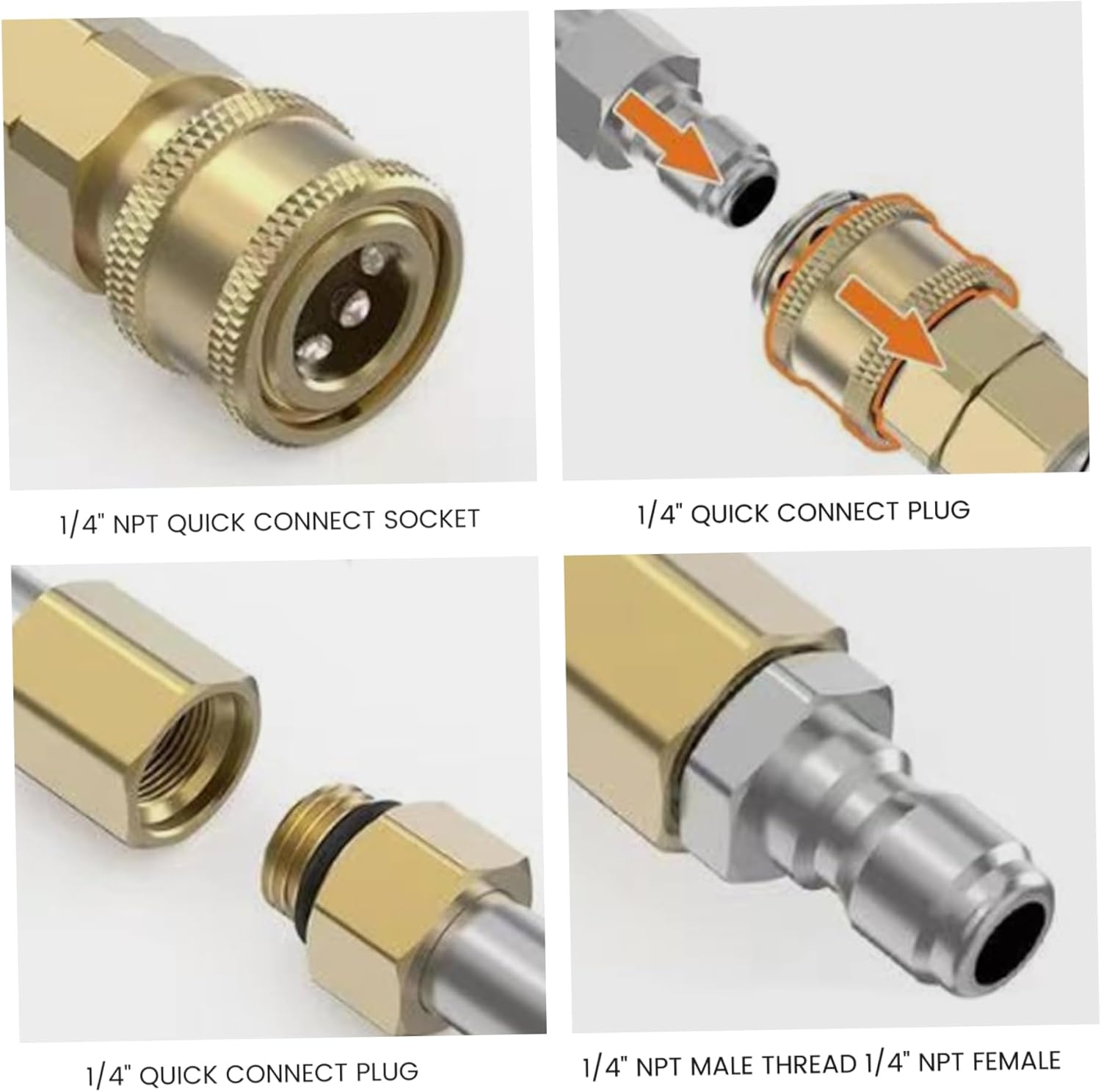 Pressure Washer Extension Wand, 4000 PSI Stainless Steel Power Washer Extension Wand with 5 Tips & 120° Curved Bend 1/4" Quick Connect for Gutter & Roof, Pressure