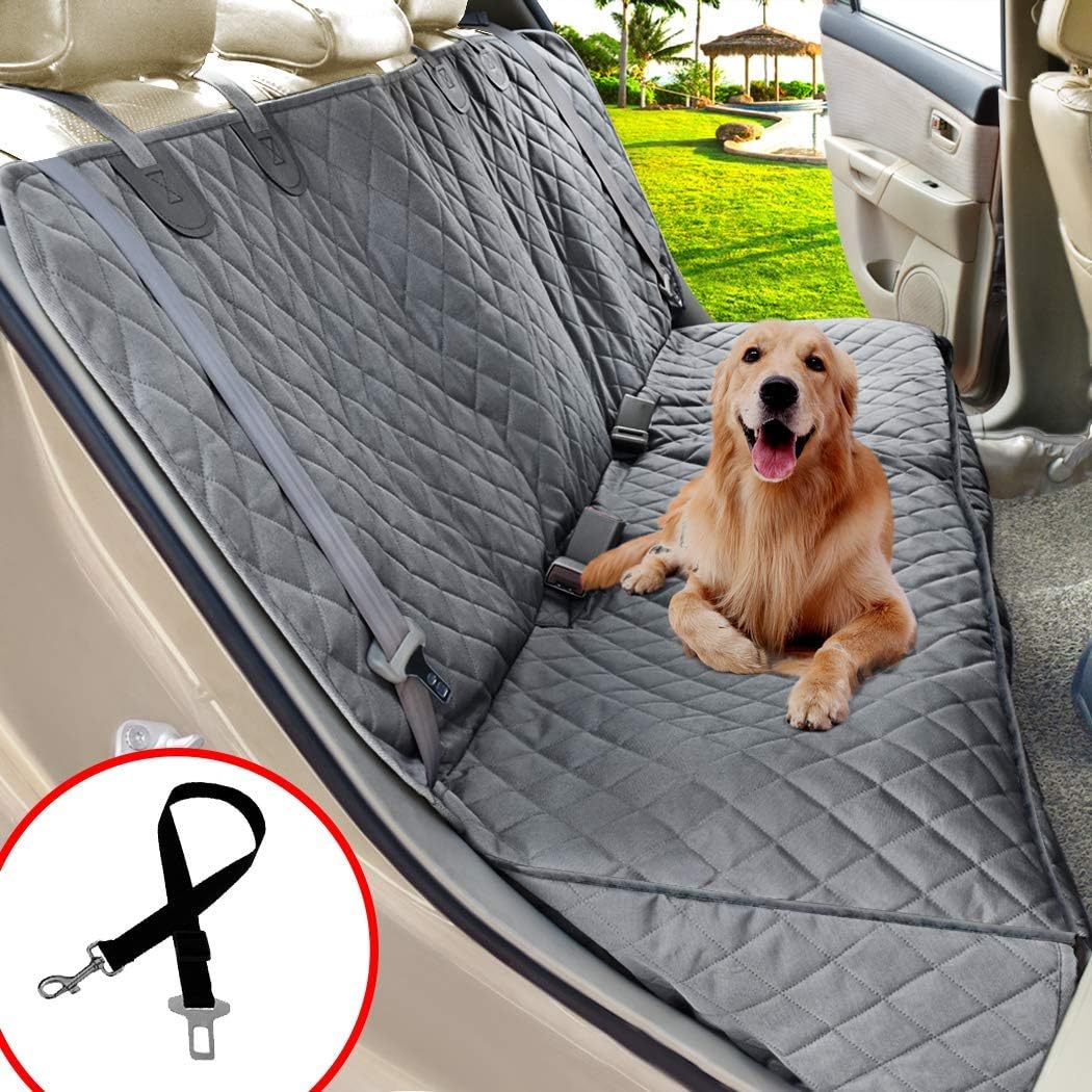 Henkelion Dog Seat Cover for Back Seat, Dog Car Seat Covers for Dogs Pets, Car Hammock for Dogs, Bench Rear Seat Cover for Dogs,…