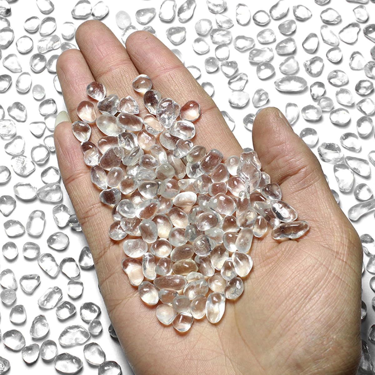 Piedras de Vidrio Marino Transparente 1 Lb Decoración