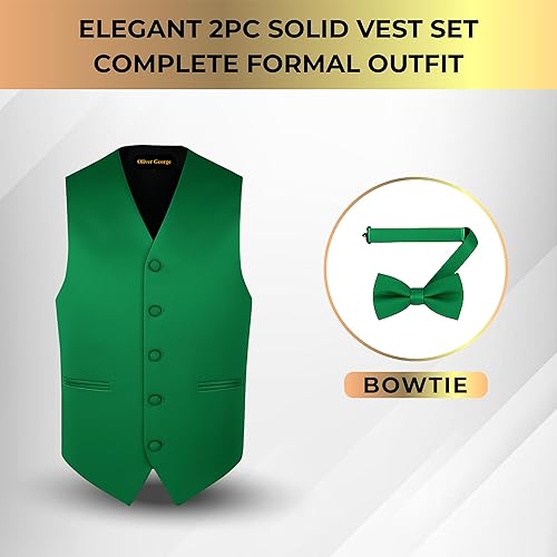 Miniatura 5 de Conjunto de chaleco formal sólido para hombre, esmoquin, chaleco y pajarita para traje o esmoquin