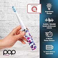 Vista 3 de Cepillo de dientes eléctrico Pop Sonic (burbuja morada) – Cepillos de dientes de viaje con batería AAA Cepillos de dientes eléctricos para niños