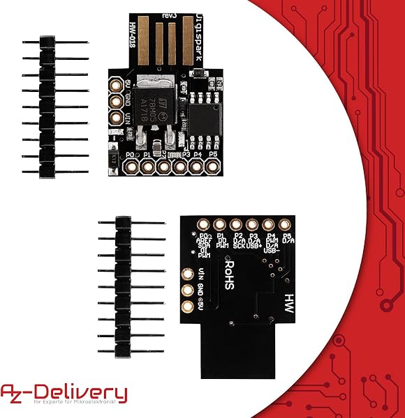 AZDelivery 25 x Placa de Desarrollo Digispark Rev.3 Kickstarter ATTiny85 con USB Compatible con Arduino con E-Book Incluido! - 4