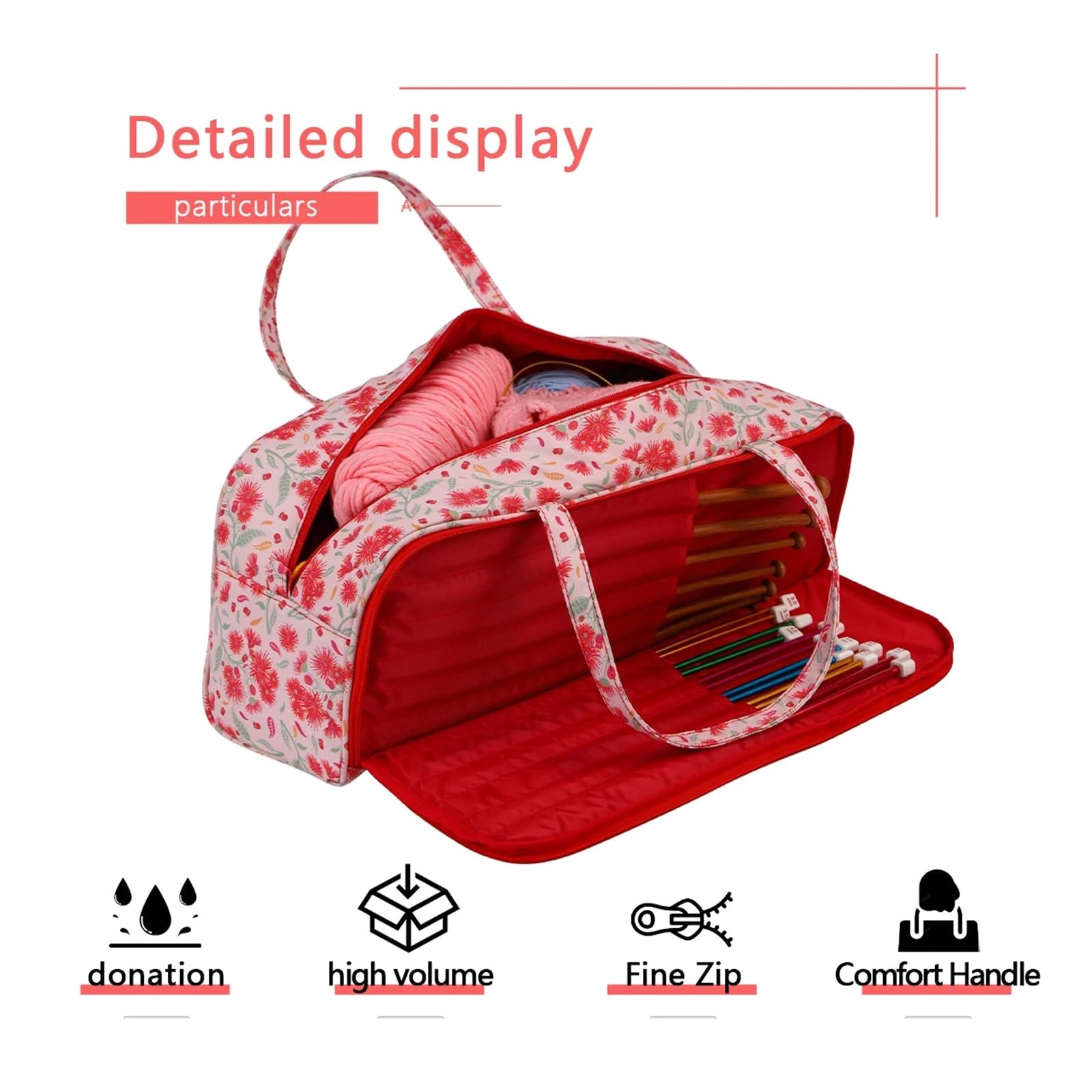 Bolsa de tejer, organizador hilo, bolsa almacenamiento agujas crochet, herramientas costura, accesorios for regalo mujer para Agujas, Hilo