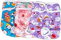 Vista 12 de Pet Soft Pañales para perras, paquete de 3 pañales lavables para perros en celo, reutilizables, bragas de período, pañales para cachorros hembra