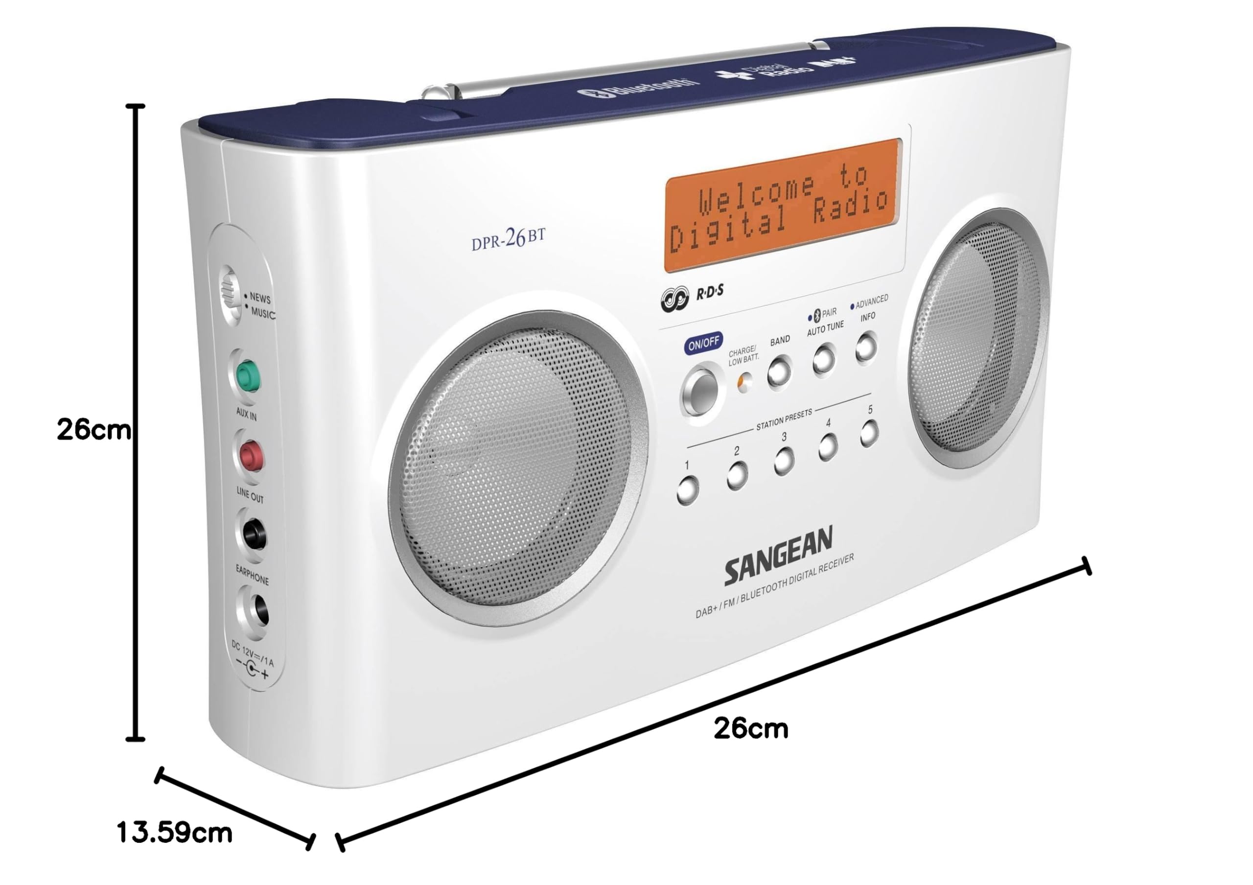 Sangean A500324 Radio DPR-26 BT Bianca