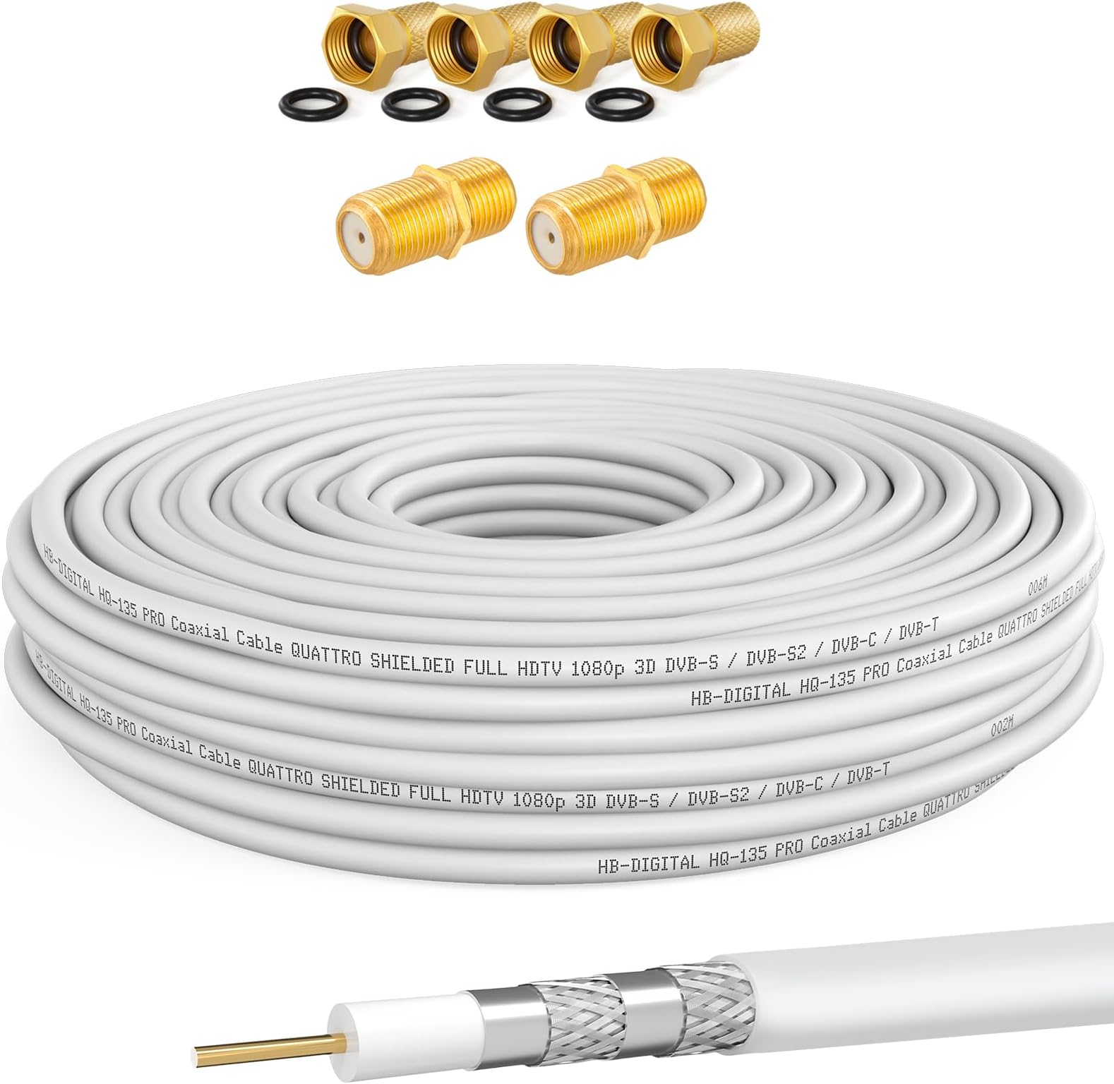 Cavo Per Satellitare Cavo Coassiale Antenna HQ-135 - 3m, 135 DB - Foto 4