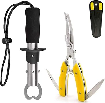Amazon Silanon 魚掴み 針外しプライヤー セット ステンレス フィッシュグリップ 超軽量 多機能 釣り用ペンチ プライヤー 針外し フック外し ラインカッター Pe メバル アジング タチウオ 青物 釣り道具 Silanon プライヤー フックリリーサー