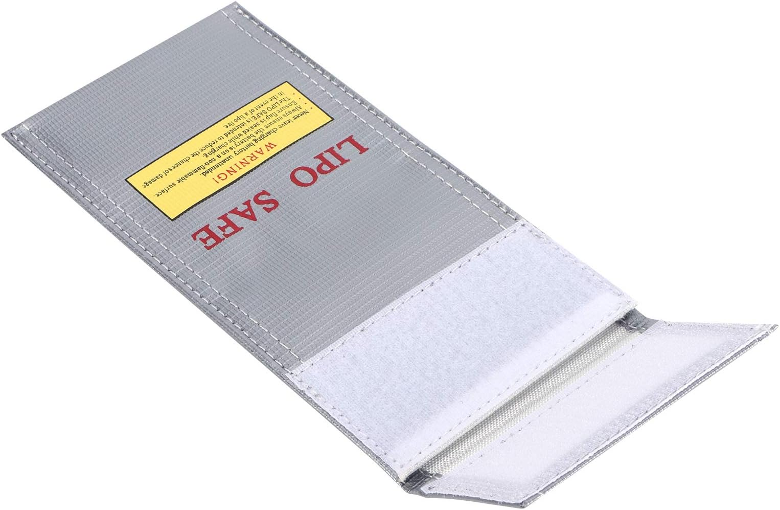 Bediffer Lithium-Ion Battery Fireproof Explosion Proof Storage Bag for Battery Protection, Proof PVC Material, 10x20cm, Silver, Suitable for Batteries