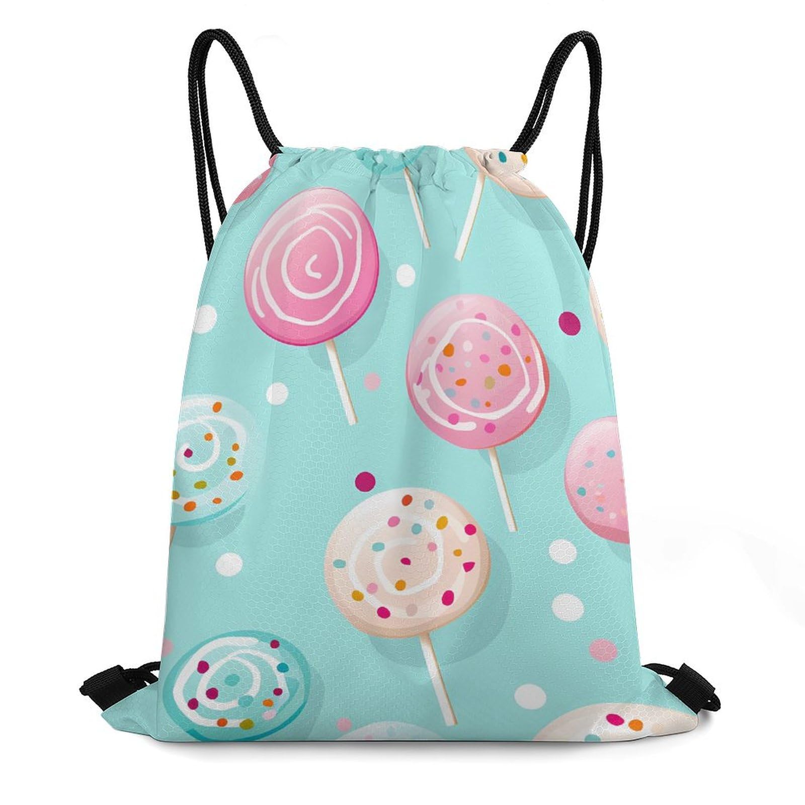 Delicious Lollipops Drawstring Backpack Durable Sport Gym Bags Daypack for Men Women 35 * 42cm