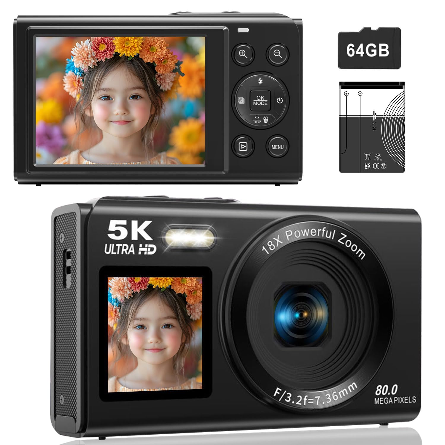 デジカメ5K スマホに送れる デジタルカメラ WIFI転送機能 8000万画素 Amazon | デジカメ5K スマホに送れる デジタルカメラ WIFI転送機能