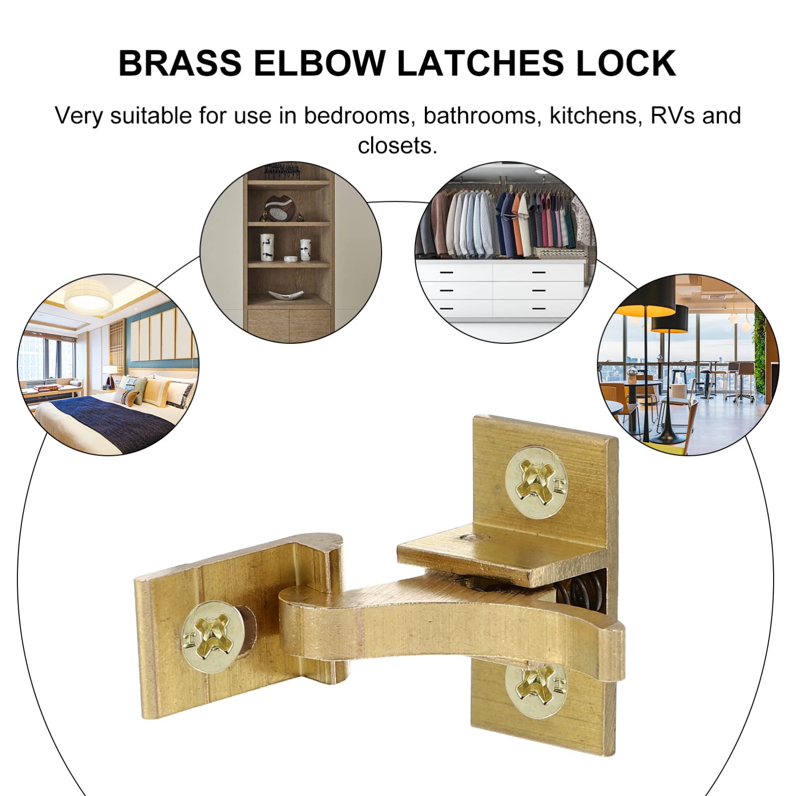 Lock Using Elbow Cabinet Door Latch TEHAUX 2Set Brass Elbow Latches Window Catch, Locks ...