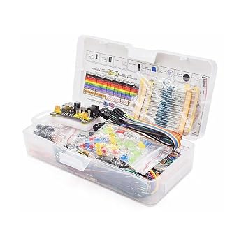 GOODCHI Electronic Entertainment Kit New Breadboard Set Electronic Components Starter Power Module DIY Kit for 830 Contact Breadboard R3 Component Package with Plastic Box