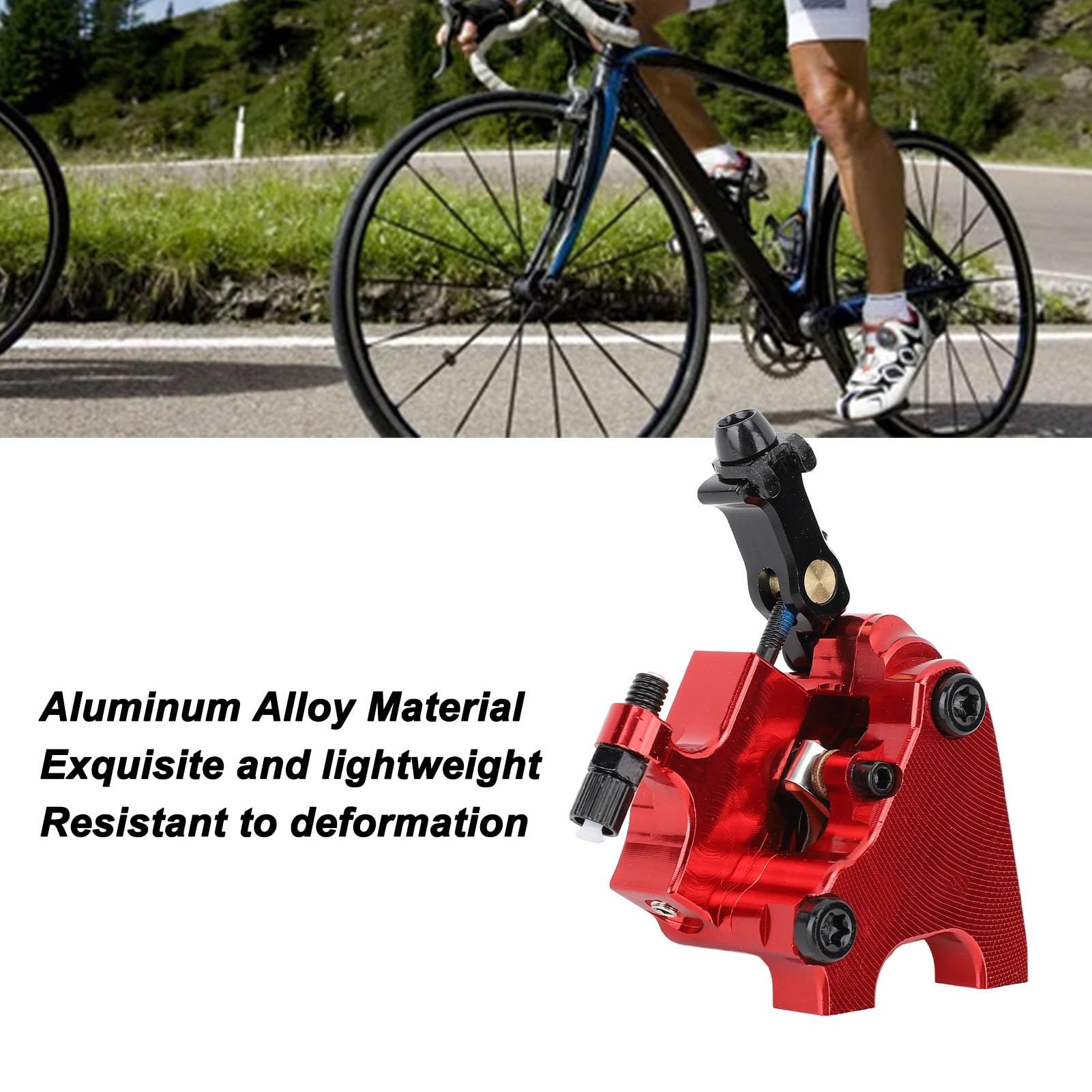 CHICIRIS Zacisk Hamulca Tarczowego Roweru, Hydrauliczne Zaciski Hamulca Tarczowego ze Stopu Aluminium Mocowanie Płaskie, Zestaw z Przodu i Tyłu do Tarcz 140 Mm i 160 Mm, Ulepszenie Roweru Szosowego