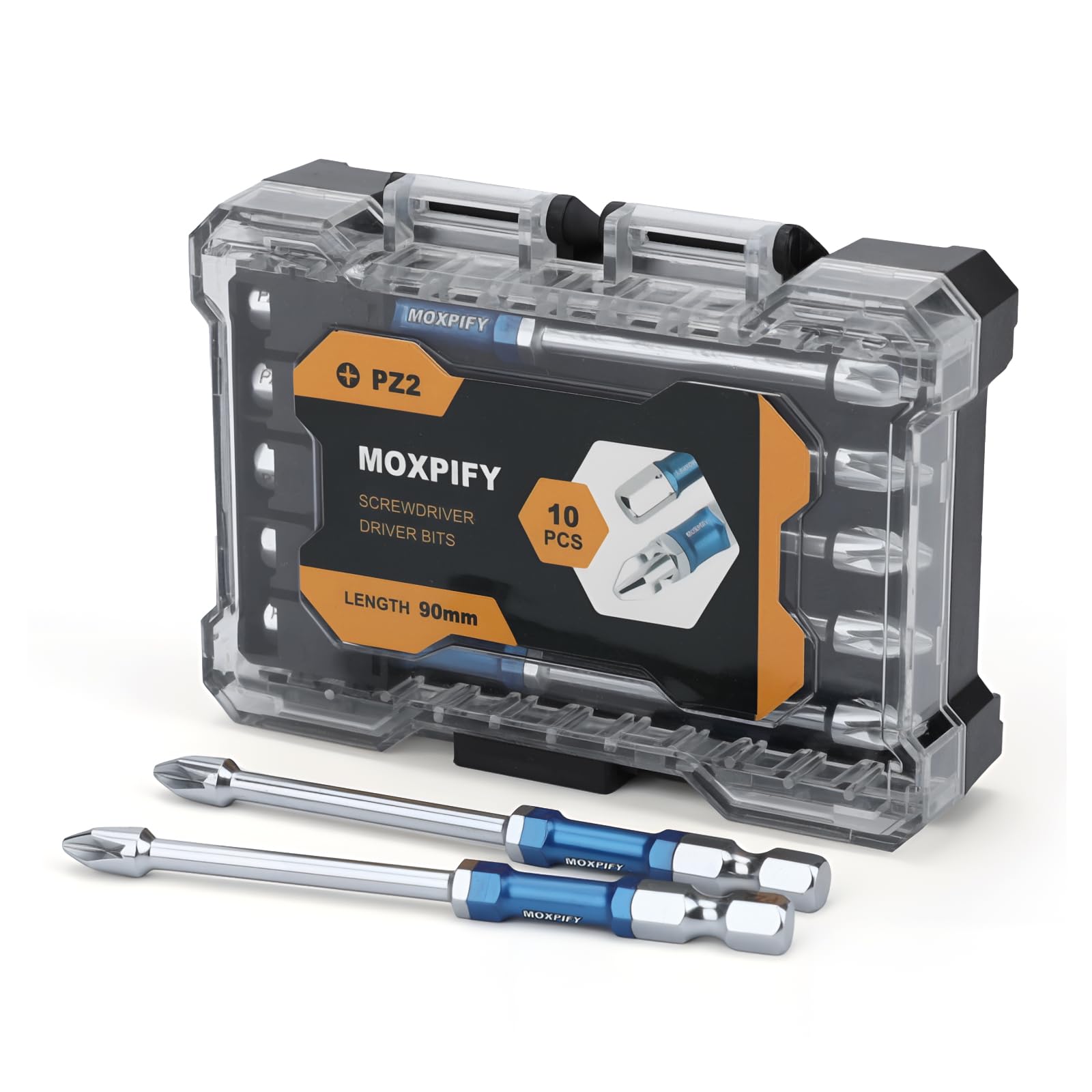 PZ2 10pcs Impact Driver Bits, 90mm Magnetic Screwdriver Bit Set