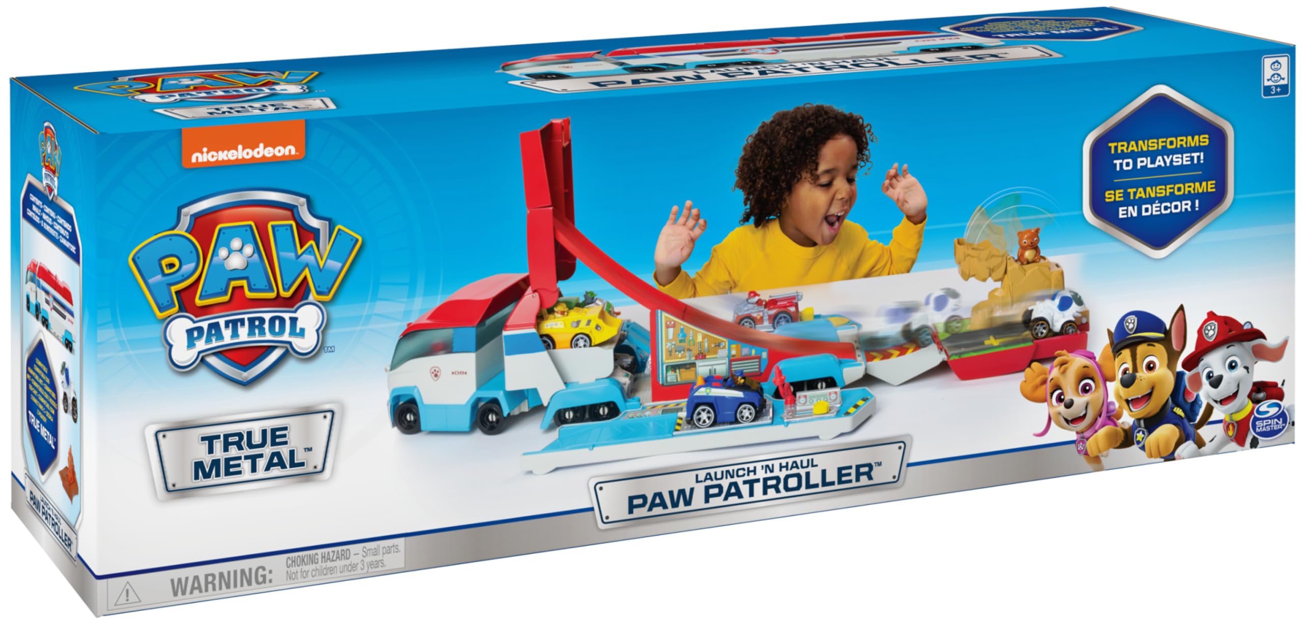 PAW PATROL True Metal Launch'N Haul PAW Patroller mit Robodog, für True Metal Metall-Fahrzeuge, Maßstab 1:55, Spielzeug geeignet für Kinder ab 3 Jahren