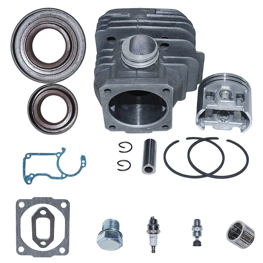 Kit de pistón de Cilindro de 46mm Compatible con Stihl 028AV 028, Kit de Junta de Sello de Aceite de bujía de Motosierra, Herramientas de jardín, Piezas de Repuesto
