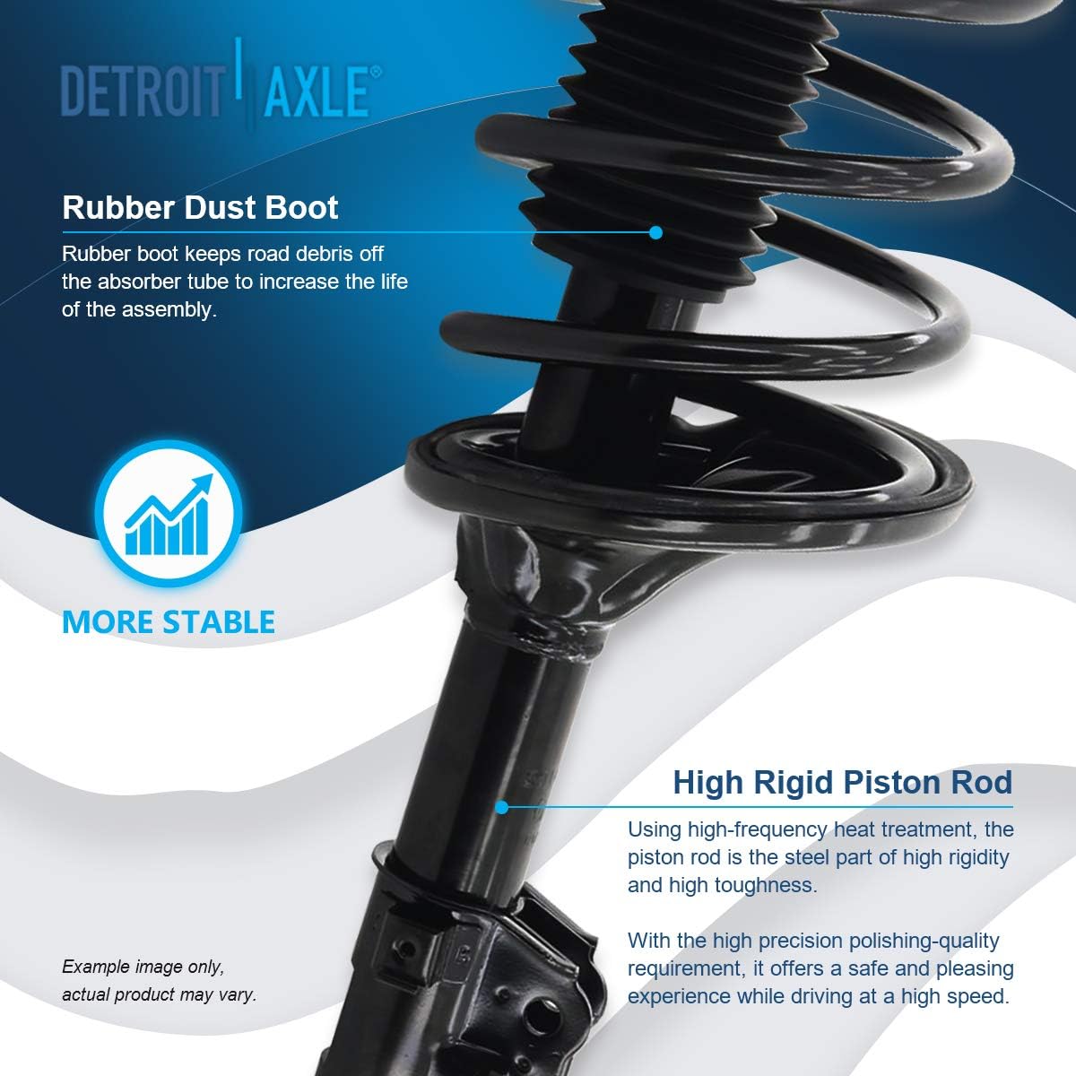 Detroit Axle - Front Struts & Lower Ball Joints + Sway Bar Links + Outer Tie Rods Kit Replacement for 2001-2006 Hyundai Elantra - 8pc Set