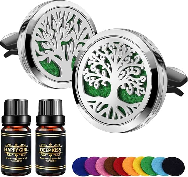 KMSCO Car Diffuser Vent Clips Essential Oils Scents Aromatherapy Perfume Fragrance Long Lasting Automotive Air Fresheners ...