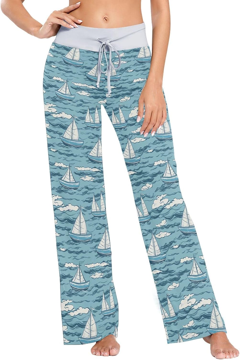 Women's Pajama Pants Ocean Boat Pajama Bottoms for Women Lounge Sleep Pants Xs-XL