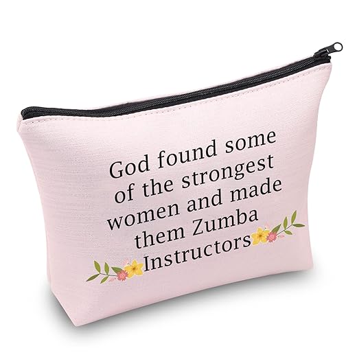G2TUP Instructor Thank You Gift Zumba Instructors Cosmetic Bag God Made Them Zumba Instructors Zumba Teacher Travel Toiletry Bag (Zumba Makeup Bag)