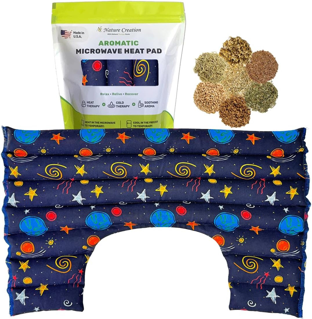 Nature Creation Reusable Microwave Heat Pad - Microwave Heating Pad for Neck, Shoulders & Upper Back, Cold Compress & Hot Pack, Heat Pack Warming Pad, Microwavable Heating Pads Blue Star Pack of 1
