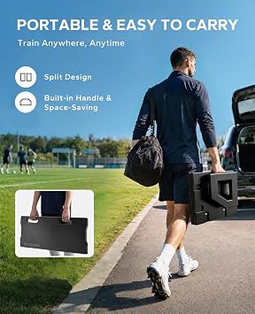 HAPBEAR 5-in-1 Soccer Rebounder Board 32x12, Foldable & Detachable