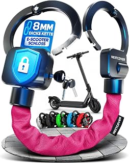 NEXTCOVER® E-Scooter Schloss [Steel-Secure-Technologie] | Handschellenschloss für Roller, eBike | robustes Lock, Kettenschloss | E Scooter Zubehör, E Roller Schloss
