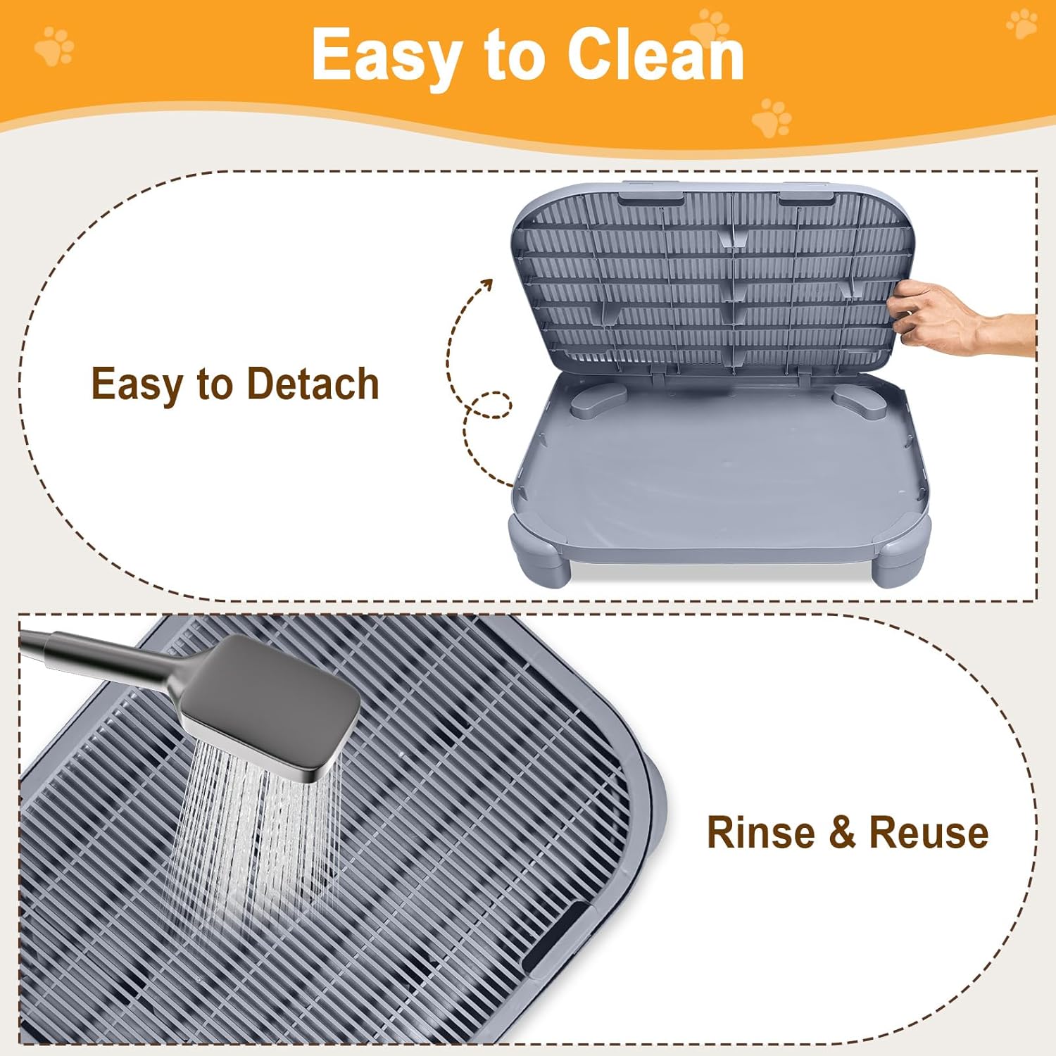 Elevated Cat Litter Mat Large,19.7"×15.8"×3.6",Double Layer Kitty Litter Trapping Mat for Litter Box,XL Cat Ramp for Elderly & Small Cats,Easy to Clean,Washable,Non-Slip(Grey, 3.54" H)