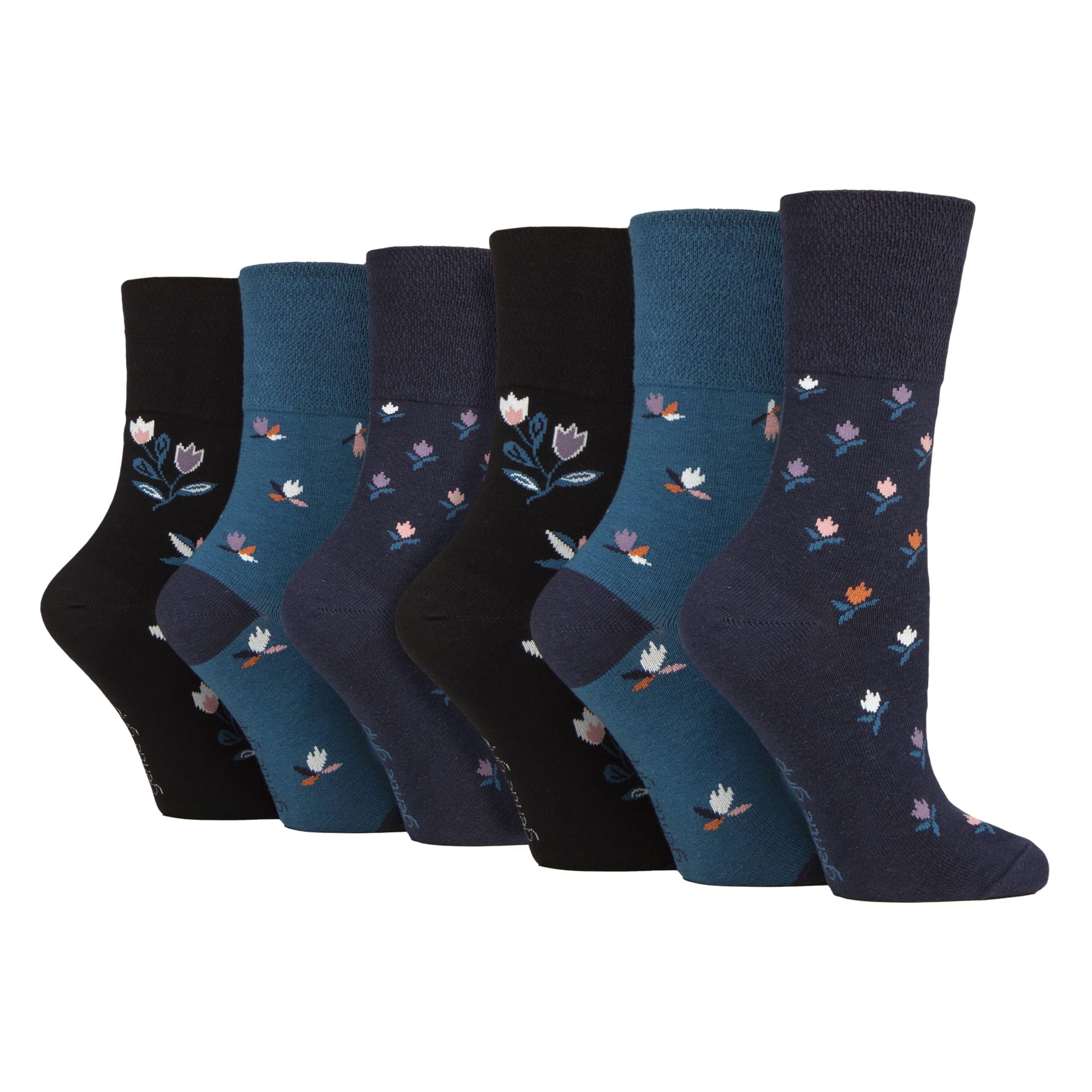 6 Pairs Womens Sockshop Cotton Socks | Gentle Grip | 4-8 UK (UK, Numeric, 4, 8, Regular, Regular, SOLRH271)