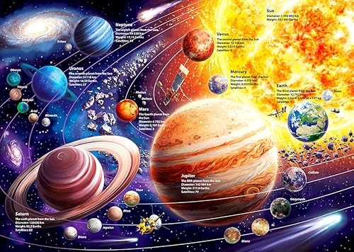Miniatura 3 de Rompecabezas para niños de 4 a 8 años, 6 a 8 y 8 a 10 años, espacio del sistema solar y escena subacuática, rompecabezas de 100 piezas para niños,