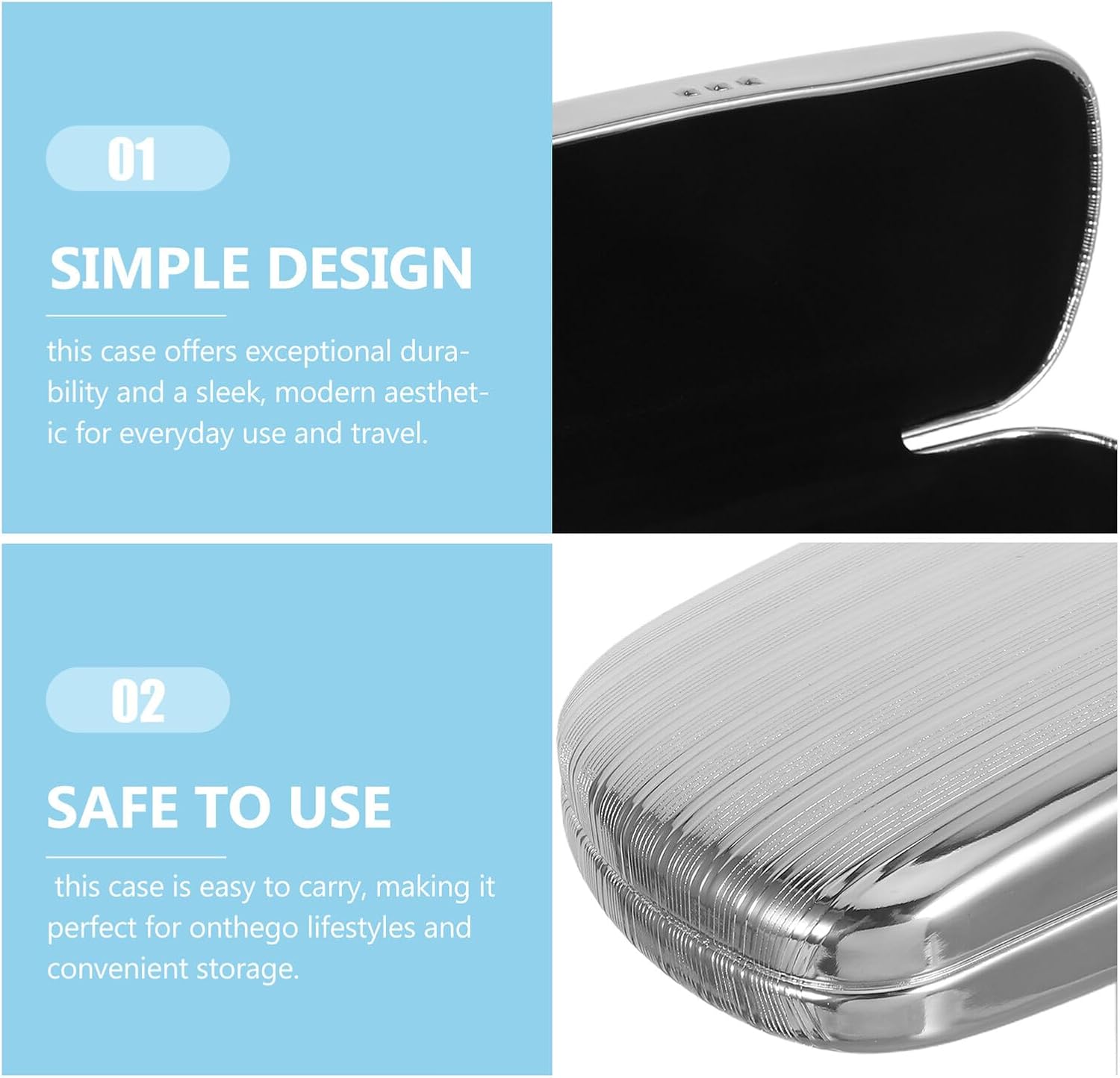 Hard Aluminum Eyeglass Case Portable Hard Shell Sunglasses Case Protective Spectacle Box for Travel Men Women