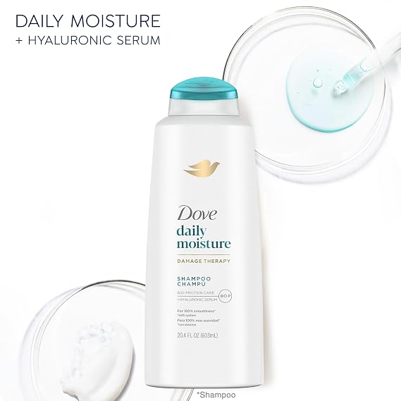 Dove Damage Therapy Shampoo Daily Moisture for Dry Hair Shampoo with Bio-Protein Care 20.4 fl oz