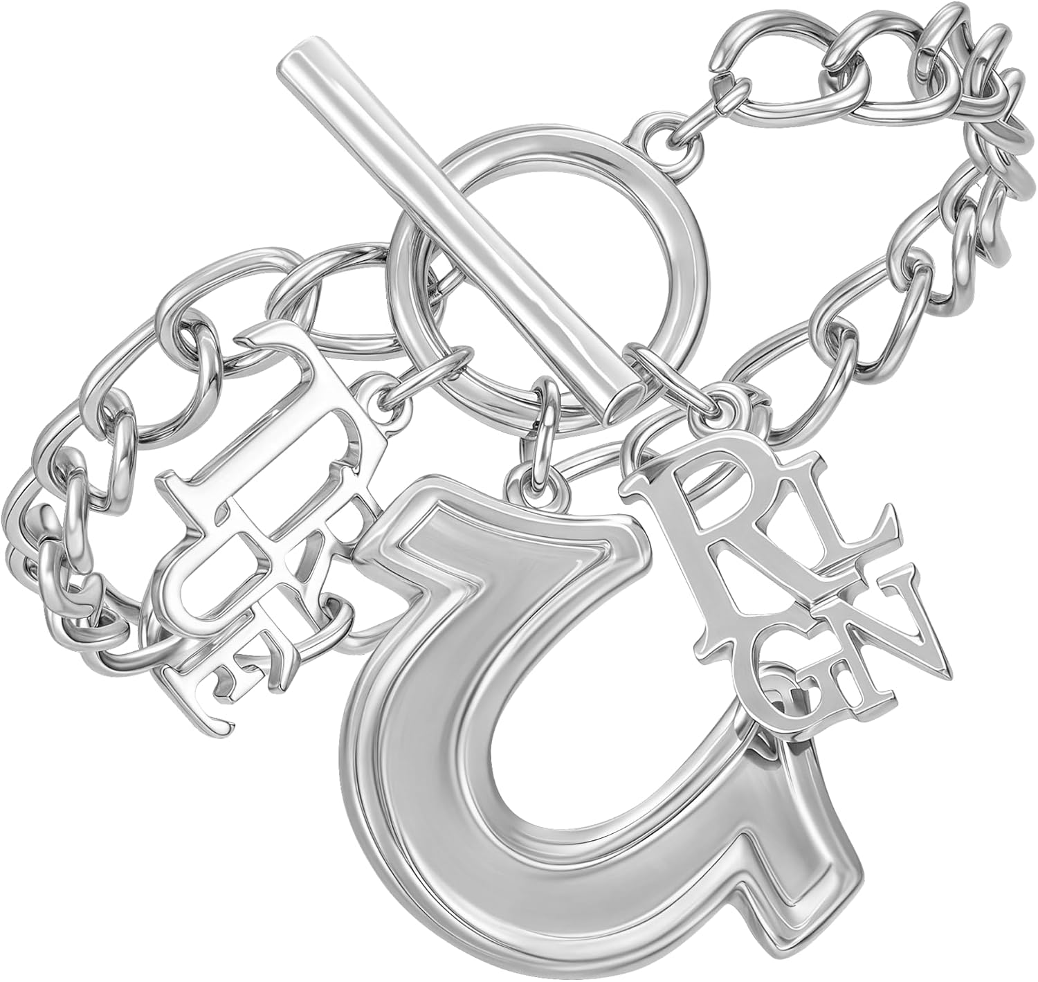 True Religion Horseshoe & Logo Charm Bracelet
