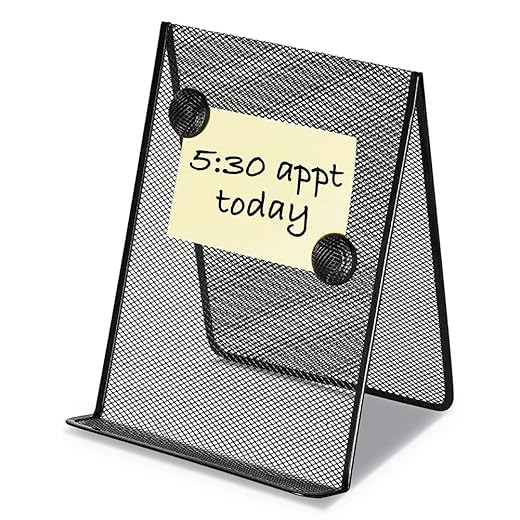 Metal Mesh Document Holder Free Standing, 35 Sheet Capacity, Metal, Black