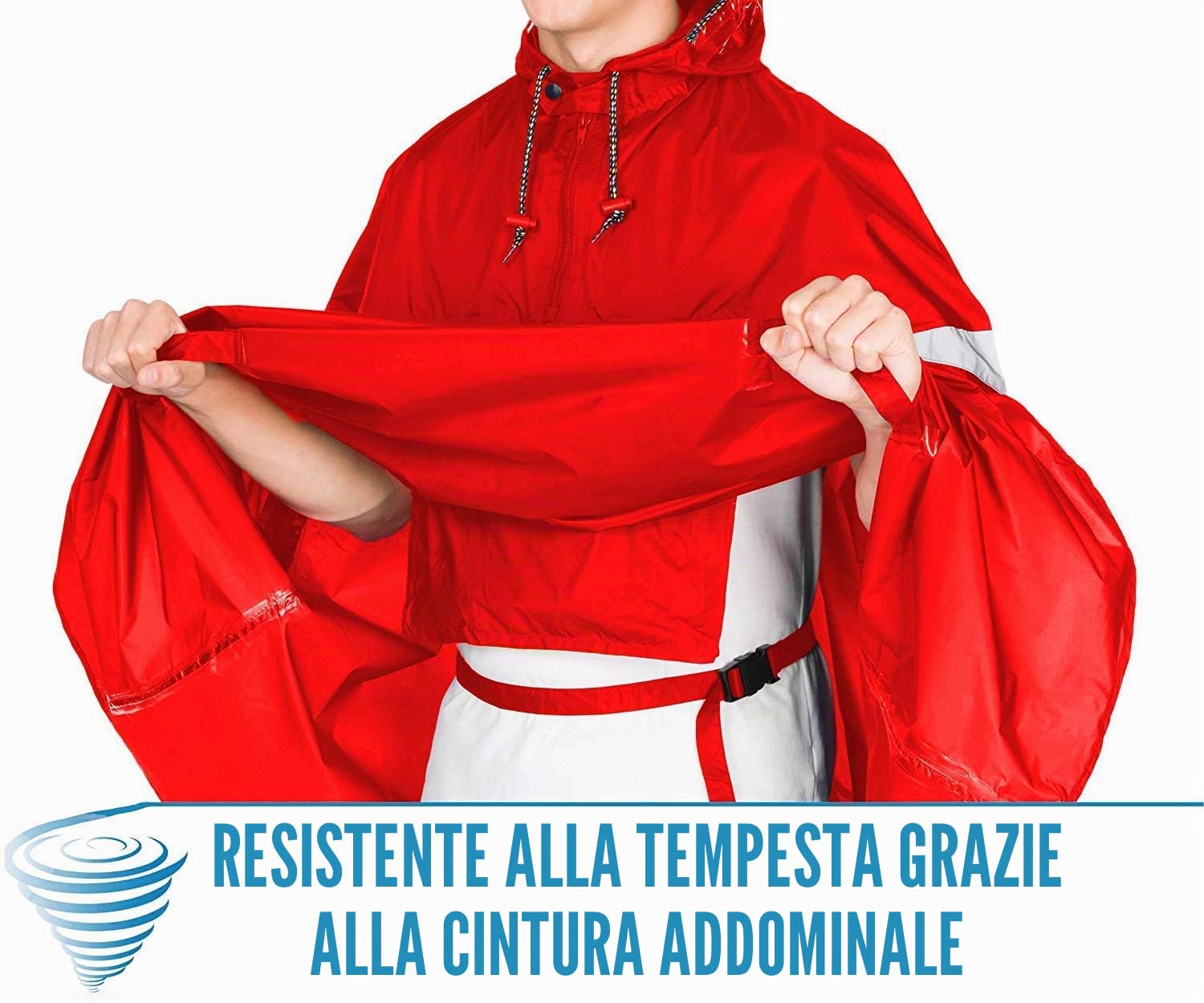 Hock Super Praktiko Radponcho, 30% Riduce, Poncho Antipioggia per Bicicletta, Donna Adulta, Logo, Tutte le Stagioni, Ob Signal, Lunga