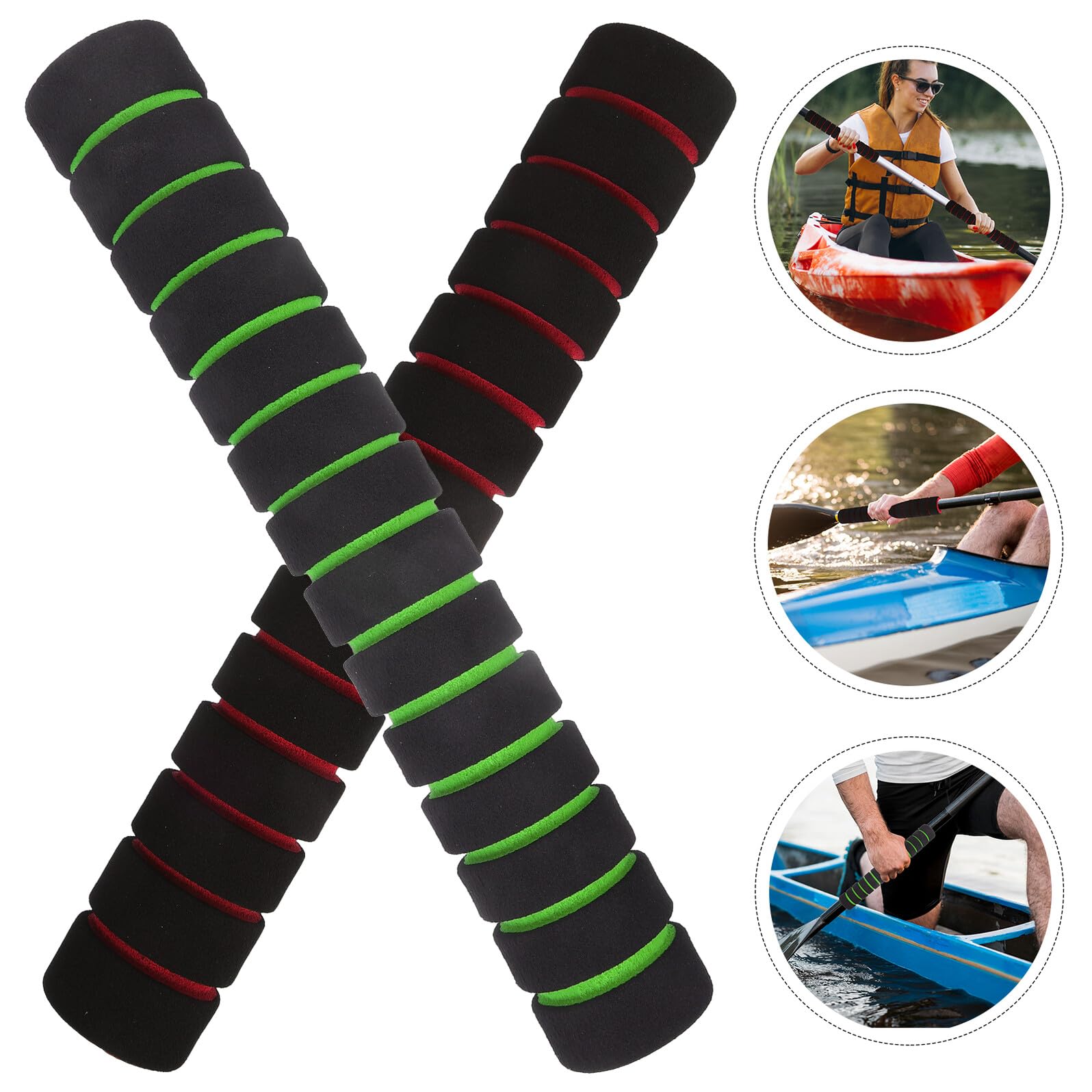 Fasce Antiscivolo per Pagaie da Kayak in Spugna Colorata 22 Cm, Protezioni Mani Ammortizzanti 2 Paia, Accessori per Kayak per Protezione e Comfort Durante la Navigazione
